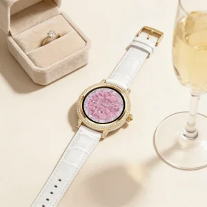 Multi-Functional Pure Gold Smart Watch Waterproof Heart Rate Sleep Monitor Bluetooth Call for Outdoor Enthusiasts
