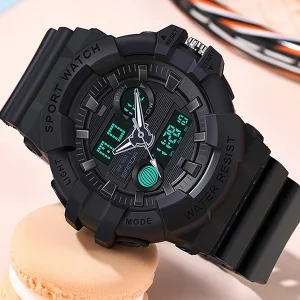 Multi Functional Water Resistant 3BAR Digital Women’s Wrist Watch Complete Calendar Sport Resin Band Luminous Alarm Feature