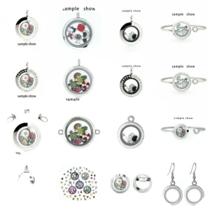 Multi Style Floating Living Memory Glass Locket Pendant Fit Floating Living Charm
