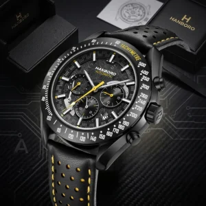 Multi function Mechanical Automatic Watch for Men Featuring a High quality Movement Stainless Steel Case Leather Strap