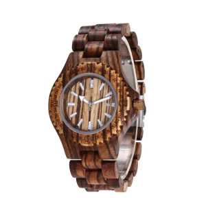 Multi function Men’s Quartz Wood Watch Zebra Wood Watches Men Wrist Wood Watches