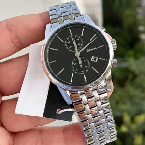 Multi-function Quartz Watch Stainless Steel Mesh Strap Chronograph Calendar Waterproof Men’s Watch