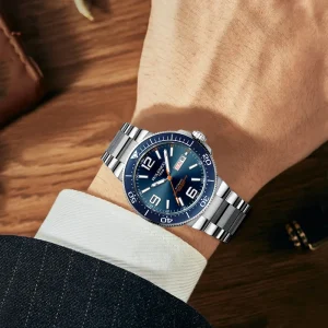 Multifunctional Stainless Steel Men’s Automatic Mechanical Watch Waterproof Business Casual Wristwatch