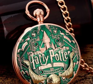 Musical Time Machine Quartz Watch Vintage Hand Crank Playing Music Pocket Watches