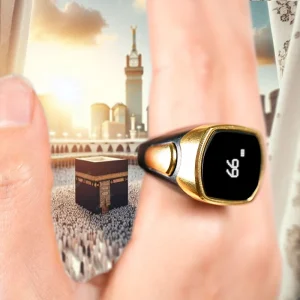 Muslim Digital Stainless Steel Smart Ring for Prayer Counter, Qibla App Controlled