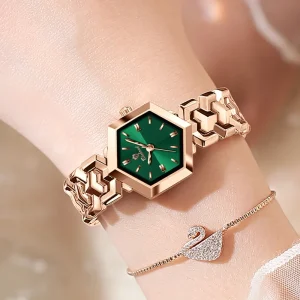 N277 Women’s Luxury Business Quartz Wristwatch 3BAR Waterproof Analog Dial Stainless Steel Band
