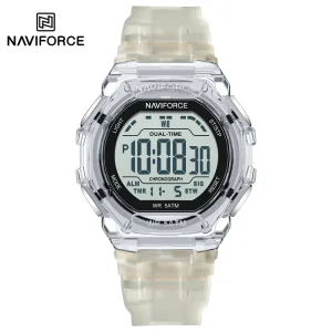 NAVIFORCE 7136 Mens Digital Led Electronic Watches Luxury Retro Plastic Waterproof Alarm Wristwatch