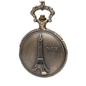 NEW France Paris Iron Tower Pocket Watch Factory Direct Sale Pedant Necklace New Mirror Case Woman’s Quartz Pocket Gift Watch