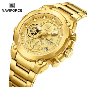 NF8071 Men’s Top Original Quartz Wrist Watch Fashion Business Alloy Case Chronograph Calendar Waterproof Relojes Hombre
