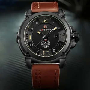 NF9099 9099 Men Quartz Watch Leather Strap Waterproof Big Dial Sport Casual Wristwatch Custom OEM ODM Watch