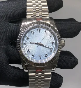 NH35 Automatic Watch With Arabic Numeral Dial Mechanical Movement Business Simple Style