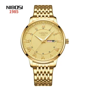 NIBOSI 2569 Men Week Date Display Function Waterproof Wristwatch Quartz Watches