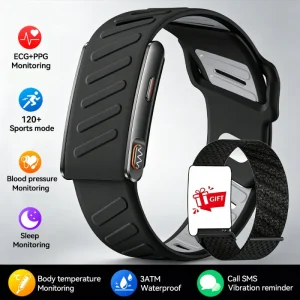 NO Screen Smart Bracelet Real-time Heart Rate Blood Pressure Body Temperature Monitoring Screenless ECG Smart Watch KR96