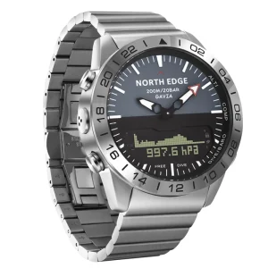 NORTH EDGE Mens Dive Watch Luxury Steel Smartwatch Compass Altimeter Barometer Digital Clock Waterproof 200m