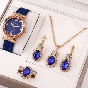 NYY Luxurious Ladies Watch and Four-Set Jewelry Set Fashionable Women’s Watch Set Suitable for Women