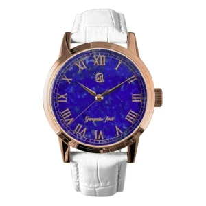 Natural Lapis Lazuli Dial Mechanical Wrist Watch Sapphire Glass Stainless Steel 50 Meters Waterproof Automatic Gemstone Watch