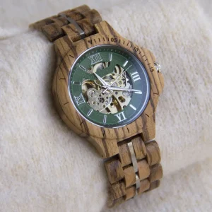 Natural Wood Men Watches Wood Mechanical Watch Wristwatch Wood Anniversary Wedding Gift to Men