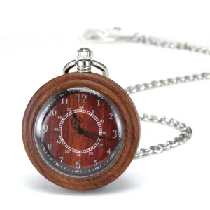 Natural Wood Watch Unisex Pocket Watch Quartz Watches for Men and Women
