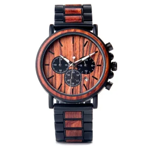 Natural Wood and Metal Men’s Wood Wristwatch