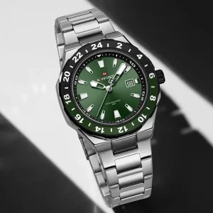 Naviforce NF9249 9249 Waterproof Stainless Steel Strap Watches Fashion Business Luminous Men’s Quartz Watch for Men Montre Reloj