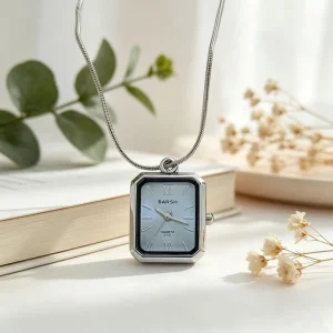 Necklace Watch Pendant Women Jewelry Square Ladies for Daily Pocket Watches for Gifts