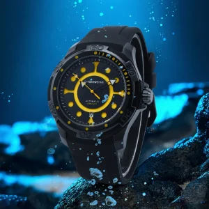New 200M Waterproof Diver Custom Luxury Men’s Stainless Steel Automatic Mechanical Watch with Silicone Band