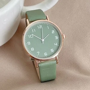 New 30g Women’s Quartz Casual Leather Watch with Alloy Dial Square Glass Window Classy Ladies’ Fashionable Square Case Watch