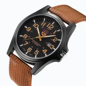 New Arrival Fashion Watch Woven Nylon Band Men’s Calendar Sports Quartz Watch