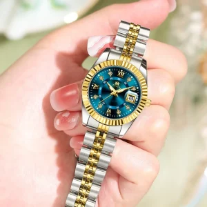 New Arrival Luxury Women’s Waterproof Quartz Watch Stainless Steel Case Luminous Display Date Function Chronograph 30M 32mm
