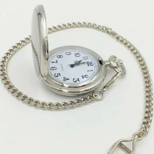 New Arrival Retro Two faced Pocket Watch Silver Black Gold Smooth Quartz Pocket Watch With Long Chain Best Gift to Men Women