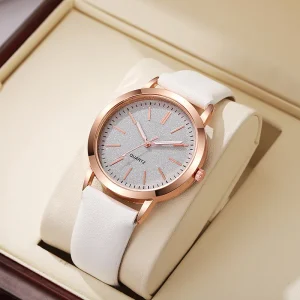 New Arrival Women’s Korean Style Alloy Quartz Watch Acrylic Strap Pointer Dial 40mm Fashion White Watch for Students
