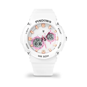 New Arrivals Brand Fashion Alarm Multifunction Casual Waterproof 43mm Glass Dial Silicone Band Sports Watch for Men