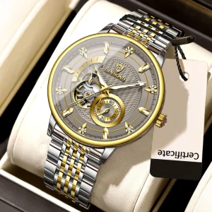 New Best Selling Luxury Men’s Automatic Mechanical Watch 3BAR Water Resistant Luminous Stainless Steel Hollow Movement