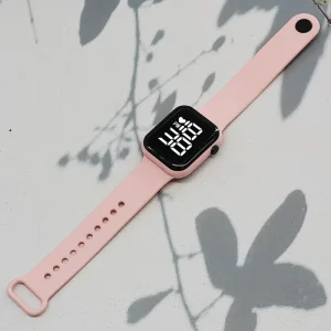 New Boy Girl Square LED Digital Student Sports Watch with White Light Kids Gift Watch