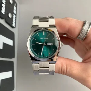 New Casual Men’s Watches Stainless Steel Band Business Quartz Wristwatch with Luminous Pointers