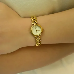 New Design Retro Diamond Embedded Women’s Watch Brass Case Gold Plated Factory Direct Shipping