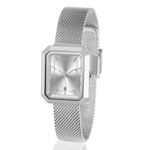 New Design Stainless Steel Square Quartz Women’s Watch with Buckle Band Water Resistant 3BAR Luxury Fashion Style