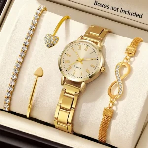 New Design Trendy Womens Eco Friendly Fashion Quartz Watch Roman Numeral Dial Alloy Case Leisure Style 28mm