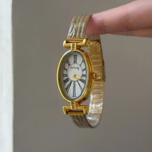 New Design Women Watch Ladies Watch Fashion Oval Shaped with Stainless Steel Band Casual Minimalist Women’s Wristwatches