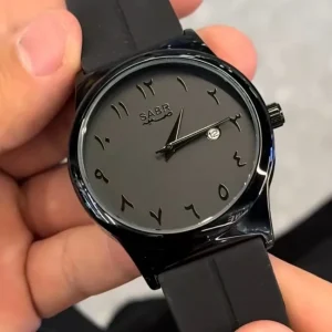 New Eco Friendly Casual Arabic Business Quartz Watch Rubber Band Pointer Dial 10m Water Resistant Men’s SABR Watch