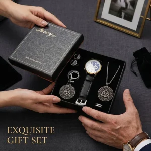New Exquisite Custom Men’s Gift Sets Watch Necklace Key Chains for Promotional Business Gifts Fathers Day