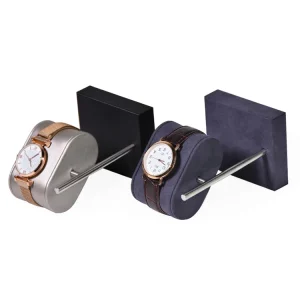 New Factory Luxury Wooden Base Glossy Khaki ISO9001 Certified Family Watch Display Stand