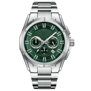 New Fashion Business Men’s Quartz Chronograph Watches Stainless Steel Band 3BAR Water Resist Wristwatch for Man OEM Custom Logo