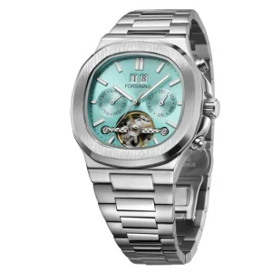 New Fashion Forsining TM481 Wristwatch Stainless Steel Mens Tourbillon Waterproof Mechanical Automatic Watch