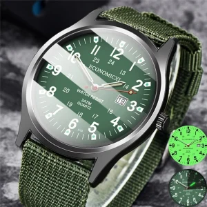 New Fashion Man Watches Luminous Hands Clock Casual Sports Date Quartz Wristwatch Luxury Men Nylon Watch Relogio Masculino