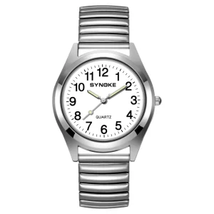 New Fashion Men’s and Women’s Steel Band Watch Elegant and Fashion Gold Band Digital Quartz Women’s Fashion Couple Watch