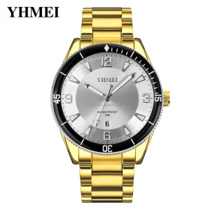New Fashion Quartz Watches Men Wrist Luminous Stainless Steel Top Luxury Mens Sports Watch Blue Quartz Watches Luxury Brand