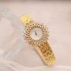 New Fashionable Vintage Women’s Watch Gold Inlaid with Czech Rhinestones Luxury High-end Watch Premium Gift