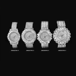 New Handcrafted Fashion Women’s Luxurious Sapphire Crystal Moissanite Quartz Wrist Watch 925 Silver