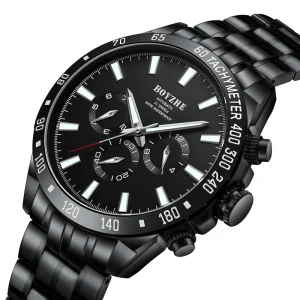 New High Quality Stainless Steel Men Mechanical Watch Waterproof Luminous Calendar Display Automatic Watch